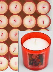 24 Bougies Veilleuses Sacré Coeur de Jésus - Rouge