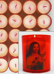 24 Bougies Veilleuses Sainte Thérèse de l'Enfant Jésus - Rouge