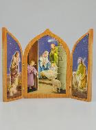 Icône Triptyque La Nativité de Jésus à la Crèche - 23 cm