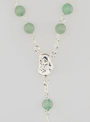 Chapelet en Argent Massif & Perles d'Aventurine Veritable