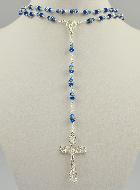 Chapelet en Cristal Saphir Bleu & Argent