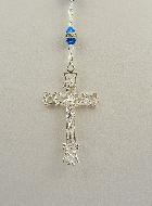 Chapelet en Cristal Saphir Bleu & Argent