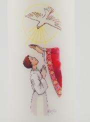 Bougie Cierge de Confirmation - Imposition des Mains - Garçon