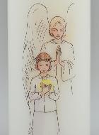 Cierge de Communion Action de Grâce - Fille Brune