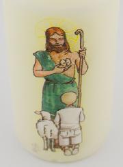 Bougie Cierge de Communion Jésus Bon Pasteur & Garçon Blond