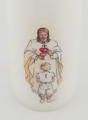 Bougie Cierge de Communion Seigneur Jésus & Garçon Blond