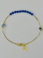 Bracelet Dizainier en Cristal Bleu & Or