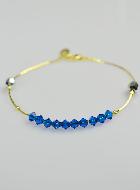 Bracelet Dizainier en Cristal Bleu & Or