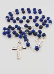 Chapelet en Pierre Lapis Lazuli & Argent Massif 925/1000