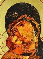 Icône Byzantine Arrondie - Notre Dame de la Tendresse 24 cm