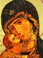 Icône Byzantine Vierge de Tendresse - 30cm