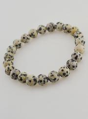 Bracelet en Pierre Naturelle de Jaspe Dalmatien