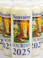 Lot de 6 Bougies de Neuvaine Prière à Lourdes 2025 - 17.5cm
