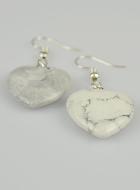 Boucles d'Oreilles Coeur Howlite 20mm