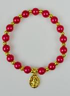 Bracelet Religieux Dizainier Vierge Miraculeuse - Nacre Rouge
