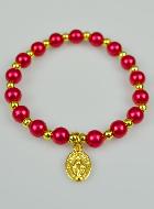 Bracelet Religieux Dizainier Vierge Miraculeuse - Nacre Rouge