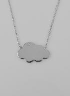 Collier Pendentif Nuage en Argent  - Maille Gourmette 45cm