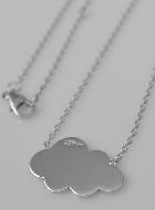 Collier Pendentif Nuage en Argent  - Maille Gourmette 45cm