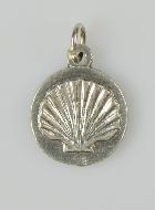 Médaille Pèlerin de Compostelle Argentée & Émail Bleu - 18 mm