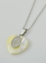 Parure Religieuse Chaîne et Pendentif Coeur & Miraculeuse - Argent