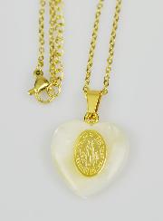 Parure Religieuse Chaîne et Pendentif Coeur & Miraculeuse- Or