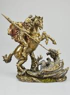 Statue Religieuse de Saint Georges en Bronze - 22cm