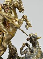 Statue Religieuse de Saint Georges en Bronze - 22cm