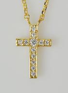 Collier Croix Diamant - Plaqué Or 18k
