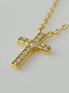 Collier Croix Diamant - Plaqué Or 18k