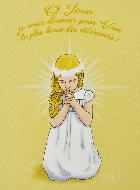 Carte de Première Communion - Ô Jésus - Modèle Fille