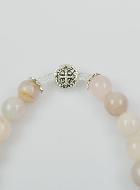 Bracelet Religieux en Pierre d'Agate Rose - St Benoît et Ste Famille