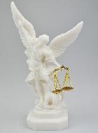 Statue Saint Michel Archange de la Justice en Albâtre