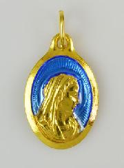 Médaille Vierge Marie Dorée Or 24 Carats - 25mm