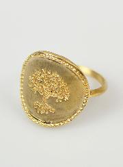 Bague Arbre de Vie Martelé - Plaqué Or 18k - Taille 50