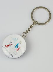 Porte-clés Double Face Rond -  Miraculeuse &  Lourdes