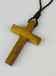 Croix d'Aube en Bois Foncé & Cordon Noir