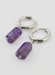 Boucles d'Oreilles Créoles - Améthyste