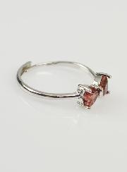 Bague Ajustable Noeud de Papillon - Grenat Naturel AAA