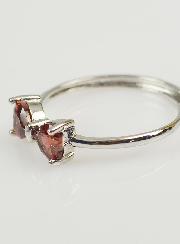 Bague Ajustable Noeud de Papillon - Grenat Naturel AAA