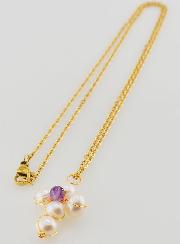 Collier Religieux Croix de Nacre & Améthyste