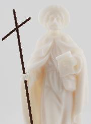 Statue de Saint-Jacques de Compostelle en Albâtre Blanc  - 17cm