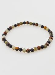 Bracelet en Pierre Naturelle d'Onyx, Oeil de Tigre et Labradorite - 4 mm