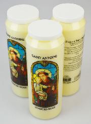3 Bougies de Neuvaine à Saint Antoine avec Prière
