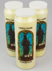 3 Bougies de Neuvaine de Protection à la Vierge Noire avec Prière