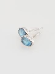 Boucles d'Oreilles Puces - Aigue Marine AA