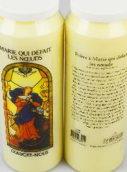 Bougie Neuvaine Marie qui Défait les Noeuds avec Prière au dos