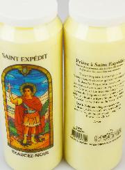 Bougie de Neuvaine Saint Expédit avec Prière au dos