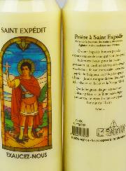 Bougie de Neuvaine Saint Expédit avec Prière au dos