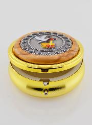 Grande Custode à Hostie Métal et Bois d'Olivier - Communion