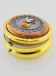 Grande Custode à Hostie Métal et Bois d'Olivier - Communion